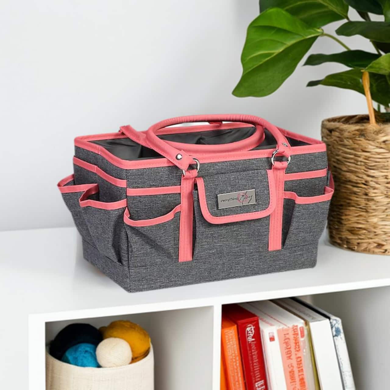 Everything Mary Coral Heather Deluxe Store & Tote Craft Organizer